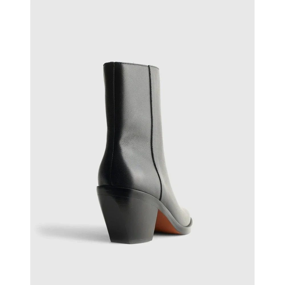 NEW Madewell Idris Side Zip Ankle Boot Women‎ Size 9 Black Leather Western OA517